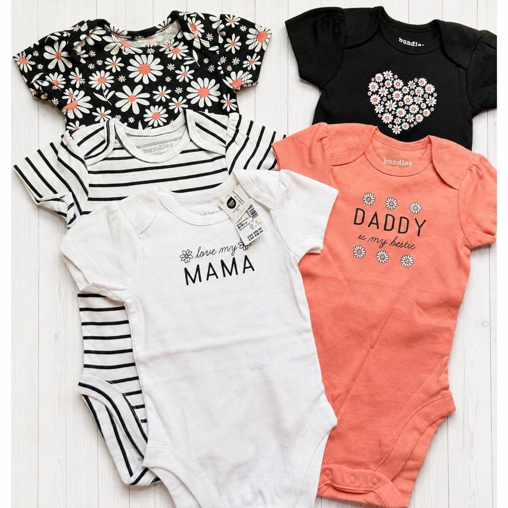The Children's Place Bundles 5 pack Baby Girl bodysuits 6-9 months